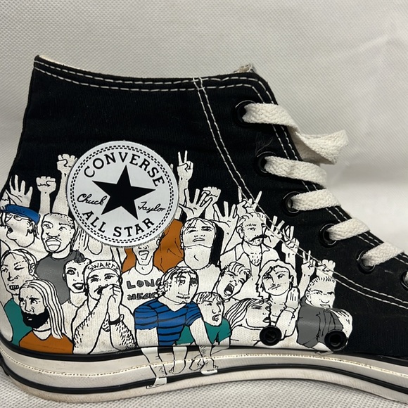 Converse All Star Chuck Taylor Hi Top Long Neck People Shoes Sz Mens 12 WMN 14 - Picture 2 of 8